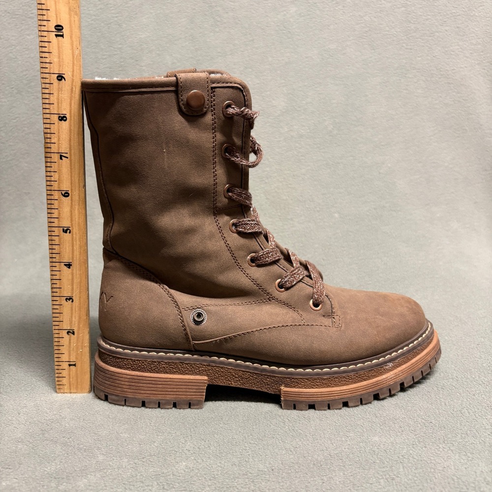 Roxy Bruna II Boots‎ US 8 Brown Faux Fur Lined Lace-Up Boots Lug Sole - Picture 8 of 12